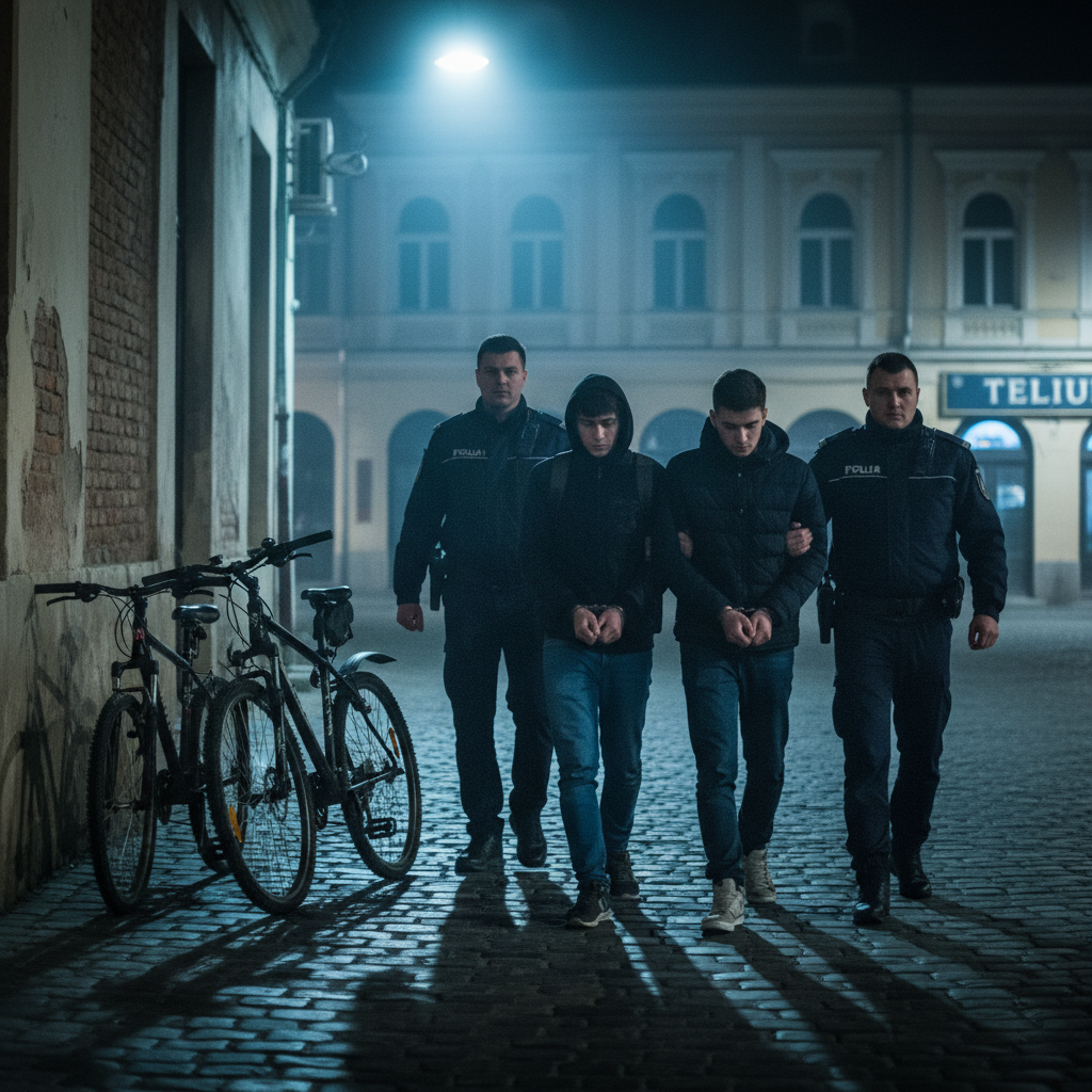 Doi tineri din Teliu, arestați pentru furturi repetate de biciclete în miez de noapte