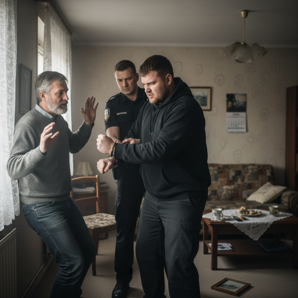 Fiul care a încălcat ordinul de protecție, reținut 24 de ore după ce a amenințat cu bătaia propriul tată