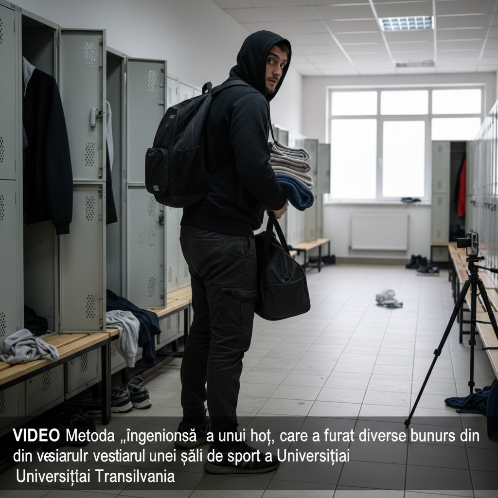 Metoda ingenioasă a unui hoț care a furat din vestiarul sălii de sport a Universității Transilvania