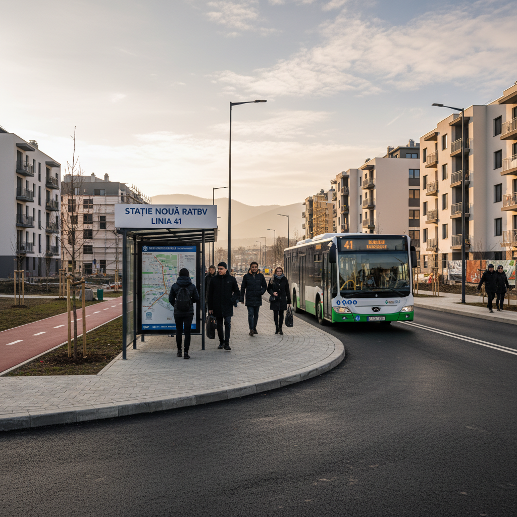 Nouă stație RATBV 41 inaugurată în zona noilor dezvoltări rezidențiale din Brașov