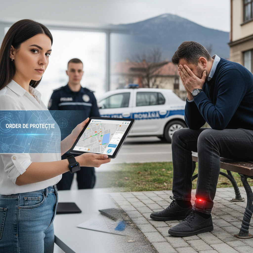 ordine de protecție și brățări electronice aplicate în două cazuri