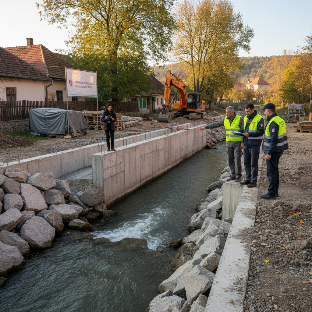 Scandal pe Pârâul Graft după apariția betoanelor – Controale de urgență ale Administrației Bazinale Olt