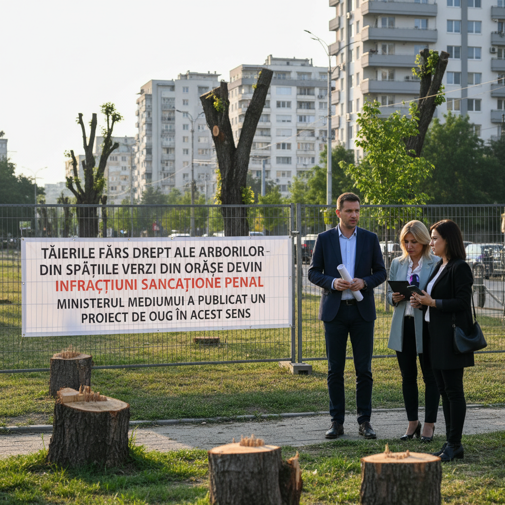 Tăierea ilegală a arborilor din spațiile verzi urbane va deveni infracțiune penală – Ministerul Mediului a lansat proiectul de OUG